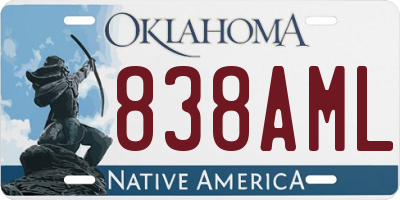 OK license plate 838AML
