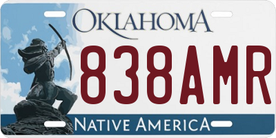 OK license plate 838AMR