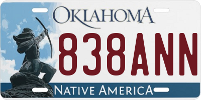 OK license plate 838ANN