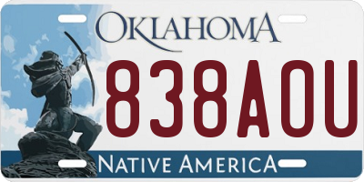 OK license plate 838AOU
