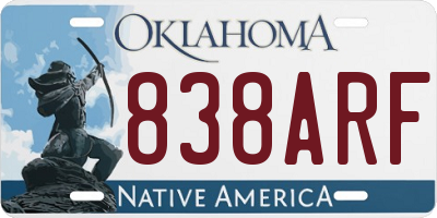OK license plate 838ARF