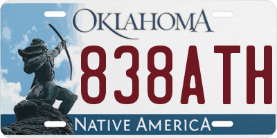 OK license plate 838ATH