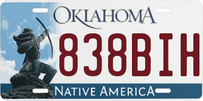 OK license plate 838BIH