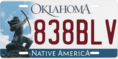 OK license plate 838BLV