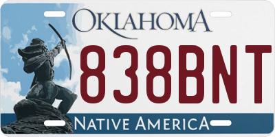 OK license plate 838BNT