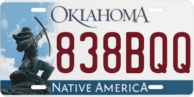 OK license plate 838BQQ