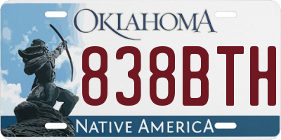OK license plate 838BTH