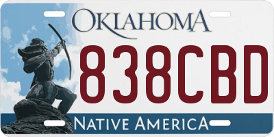 OK license plate 838CBD