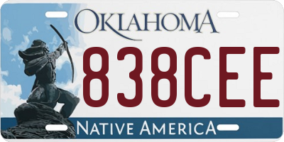 OK license plate 838CEE