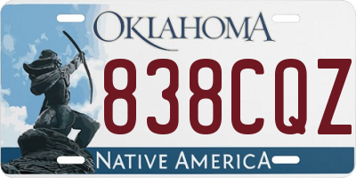 OK license plate 838CQZ