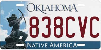 OK license plate 838CVC