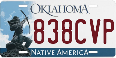 OK license plate 838CVP