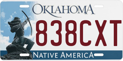 OK license plate 838CXT