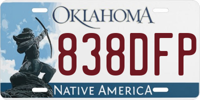 OK license plate 838DFP