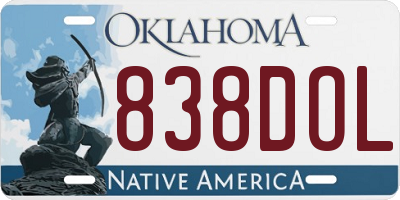 OK license plate 838DOL