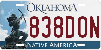 OK license plate 838DON