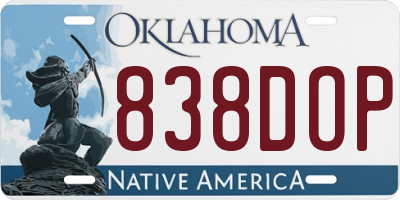 OK license plate 838DOP