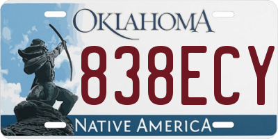 OK license plate 838ECY