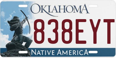 OK license plate 838EYT