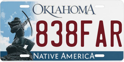 OK license plate 838FAR