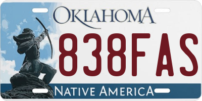 OK license plate 838FAS