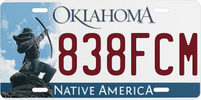 OK license plate 838FCM
