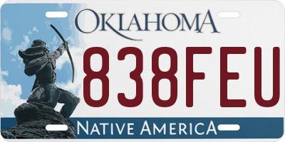OK license plate 838FEU