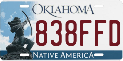 OK license plate 838FFD