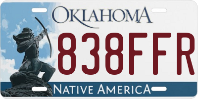 OK license plate 838FFR