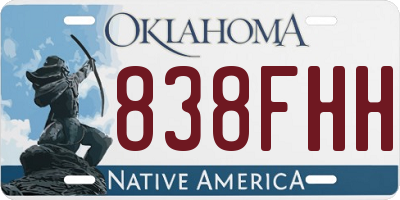 OK license plate 838FHH