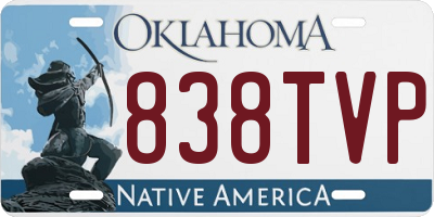 OK license plate 838TVP