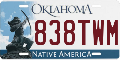 OK license plate 838TWM