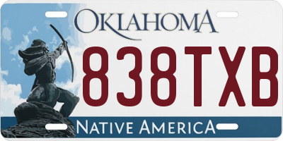 OK license plate 838TXB