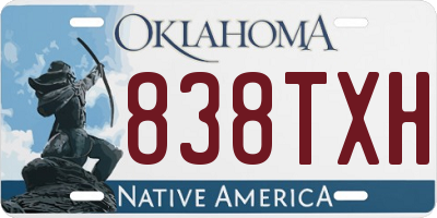 OK license plate 838TXH