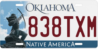 OK license plate 838TXM