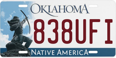 OK license plate 838UFI