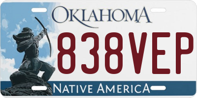 OK license plate 838VEP