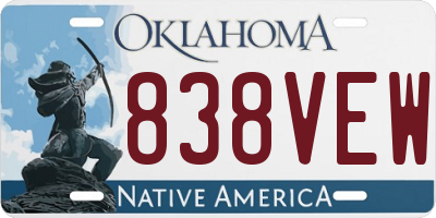 OK license plate 838VEW