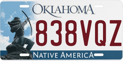 OK license plate 838VQZ