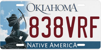 OK license plate 838VRF