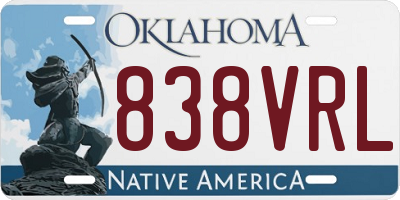 OK license plate 838VRL