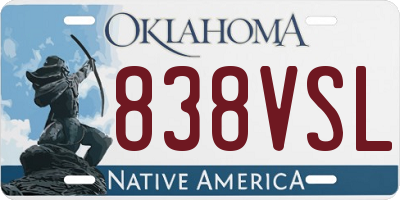 OK license plate 838VSL
