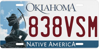 OK license plate 838VSM