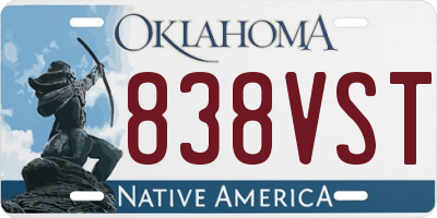 OK license plate 838VST