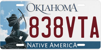 OK license plate 838VTA