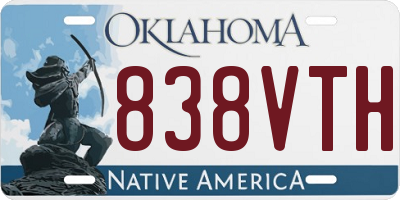 OK license plate 838VTH