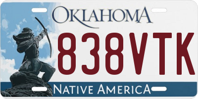 OK license plate 838VTK