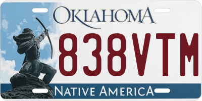 OK license plate 838VTM