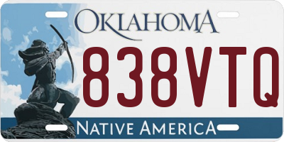OK license plate 838VTQ