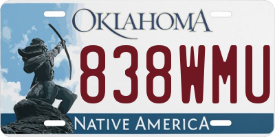 OK license plate 838WMU